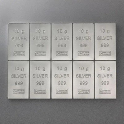 Valcambi Combi Bar 10x10g - Investiční stříbrný slitek Valcambi Combi Bar 10x10g - Investiční stříbrný slitek