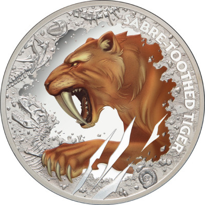 Tigre dientes de sable (2026) - 1 Oz - Moneda de Plata de...